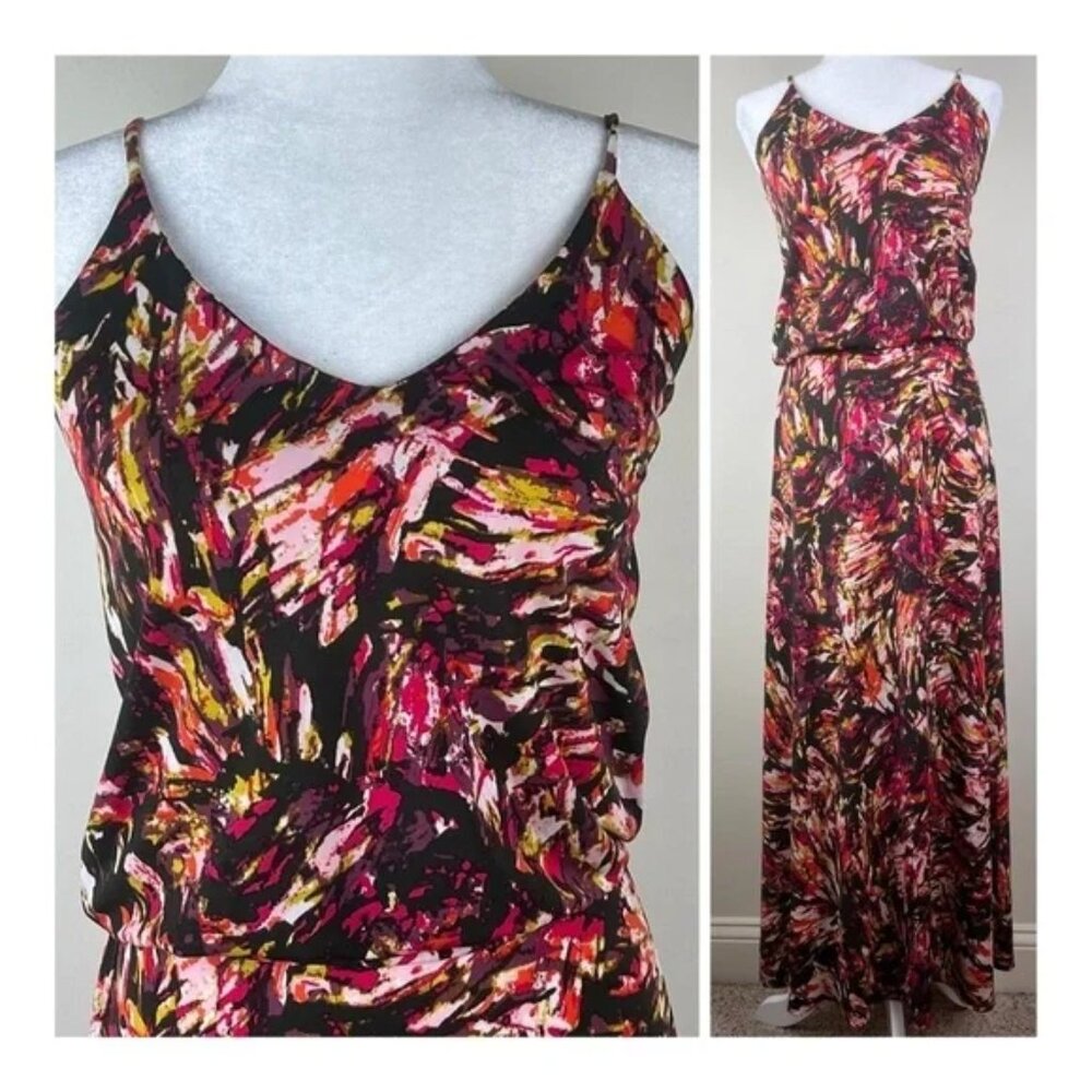 Evereve | Allison Joy Millie Abstract Sleeveless Stretchy Flowy Maxi Dress | S